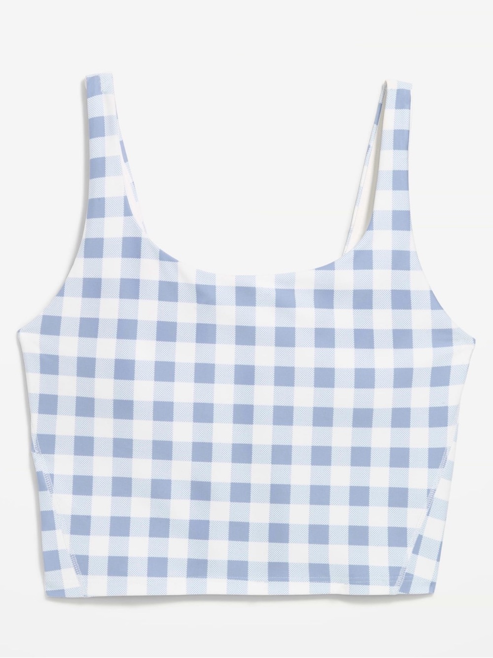 Gingham longline sports bra